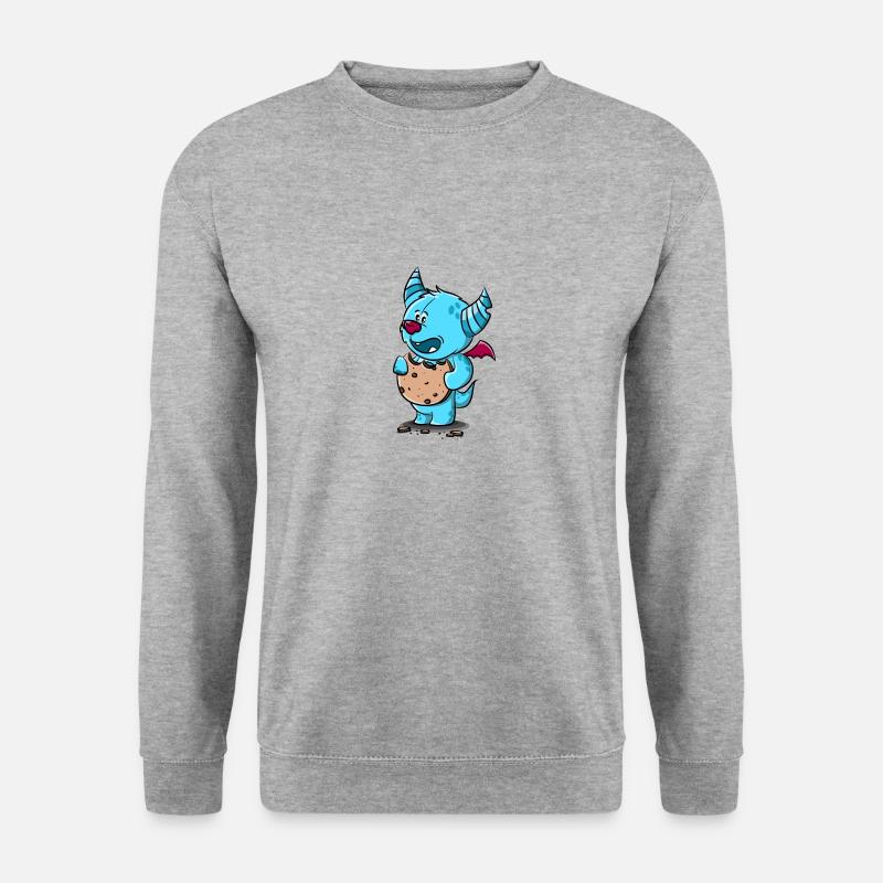 Des monstres avec des biscuits - Sweat-shirt Unisexe - gris chiné