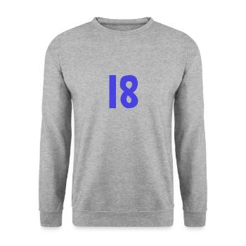 HAPPY BIRTHDAY. HAPPY BIRTHDAY. ANNIVERSARY. - Unisex Sweatshirt - salt & pepper - Front - Alina (178cm) & Michal (187cm)