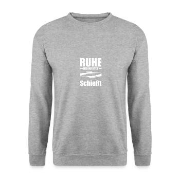 Schützenverein Sportschütze Geschenk - Unisex Pullover - Weißgrau meliert - Vorne - Alina (178cm) & Michal (187cm)