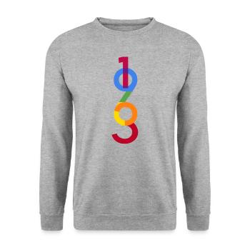 1963 - Sweat-shirt Unisexe - gris chiné - Devant - Alina (178cm) & Michal (187cm)