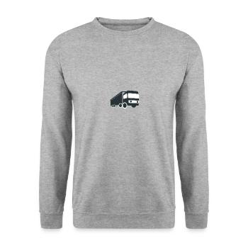 Truck LKW Illustration Logo - Unisex Sweatshirt - salt & pepper - Front - Alina (178cm) & Michal (187cm)