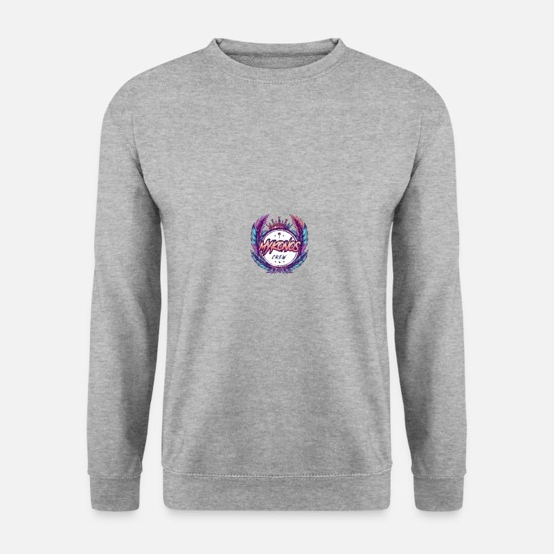 Mykonos Crew Bunt - Unisex Pullover - Weißgrau meliert