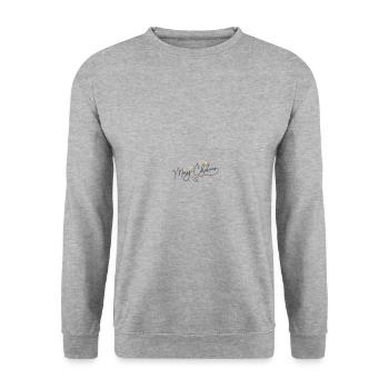 Merry Christmas Saying - Unisex Sweatshirt - salt & pepper - Front - Alina (178cm) & Michal (187cm)