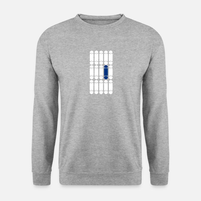 OneBoardBlue/White - Unisex Pullover - Weißgrau meliert