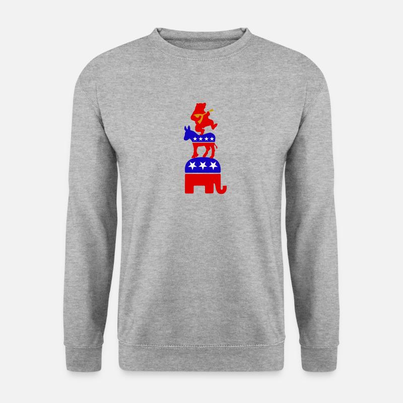 Weltmusiker Russischer Bär mit Balalaika - Unisex Pullover - Weißgrau meliert