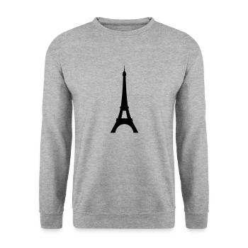 eiffelturm - Unisex Pullover - Weißgrau meliert - Vorne - Alina (178cm) & Michal (187cm)