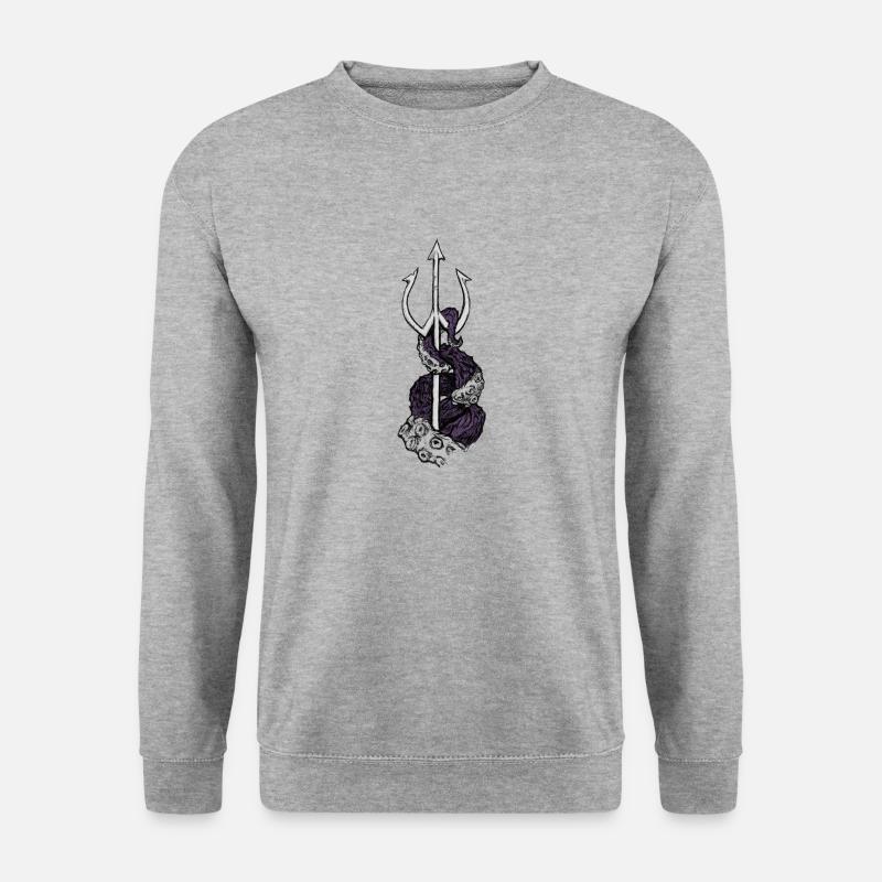 Tentacle & Trident - Unisex Pullover - Weißgrau meliert