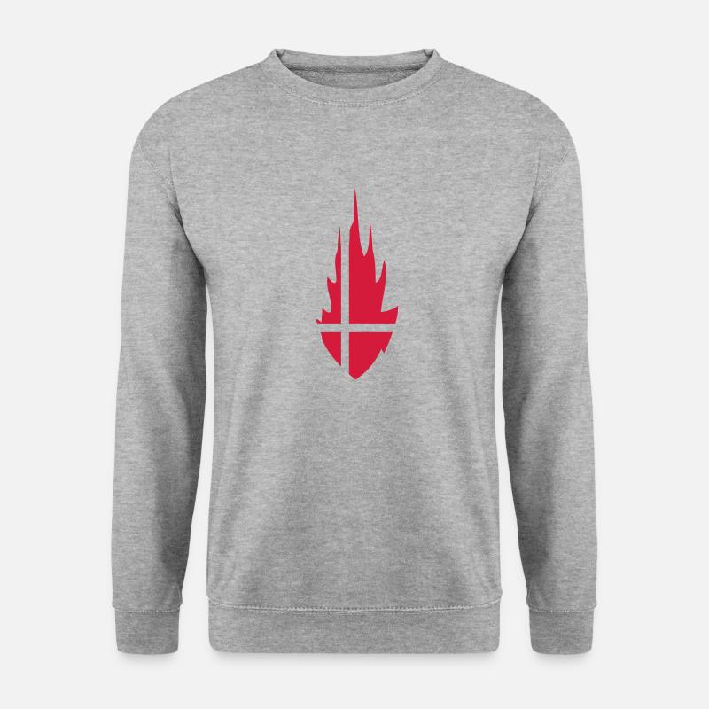 Denmark Danmark Fire Flame Design - Sweat-shirt Unisexe - gris chiné