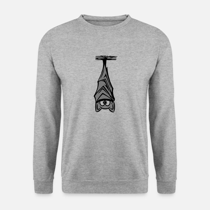 Fledermaus hängend - Unisex Pullover - Weißgrau meliert