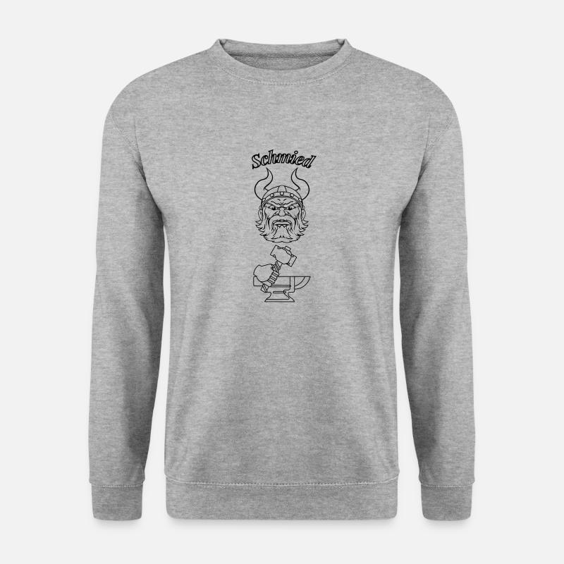 Schmied Text schwarz - Unisex Pullover - Weißgrau meliert
