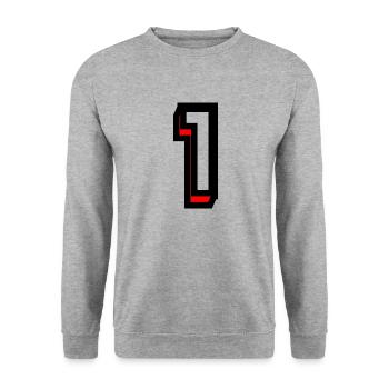 1. 1 YEAR. 1ST ANNIVERSARY. BIRTHDAY 1 YEAR - Unisex Sweatshirt - salt & pepper - Front - Alina (178cm) & Michal (187cm)
