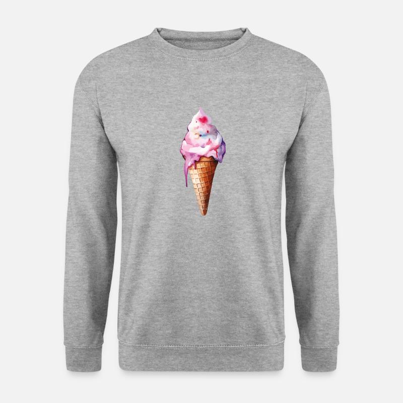 Eiscreme - Unisex Pullover - Weißgrau meliert