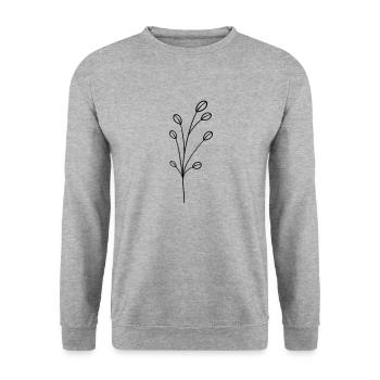 fleur sauvage simple - Sweat-shirt Unisexe - gris chiné - Devant - Alina (178cm) & Michal (187cm)