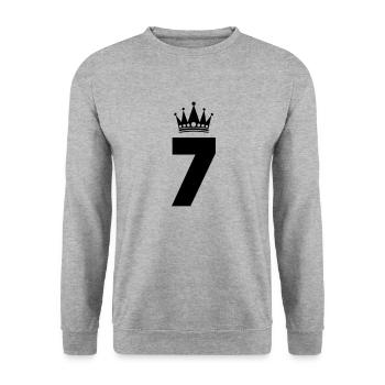 7 Couronne - Sweat-shirt Unisexe - gris chiné - Devant - Alina (178cm) & Michal (187cm)