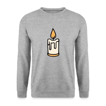 Candle - Unisex Sweatshirt - salt & pepper - Front - Alina (178cm) & Michal (187cm)