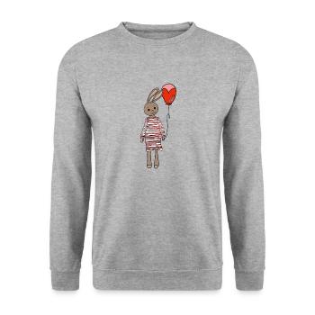 Osterfest - Unisex Pullover - Weißgrau meliert - Vorne - Alina (178cm) & Michal (187cm)