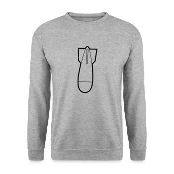Bombe dicke Bertha Atombombe - Unisex Pullover - Weißgrau meliert - Vorne - Alina (178cm) & Michal (187cm)