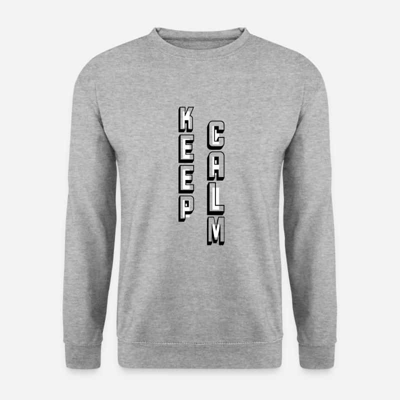 Keep Calm - Unisex Pullover - Weißgrau meliert