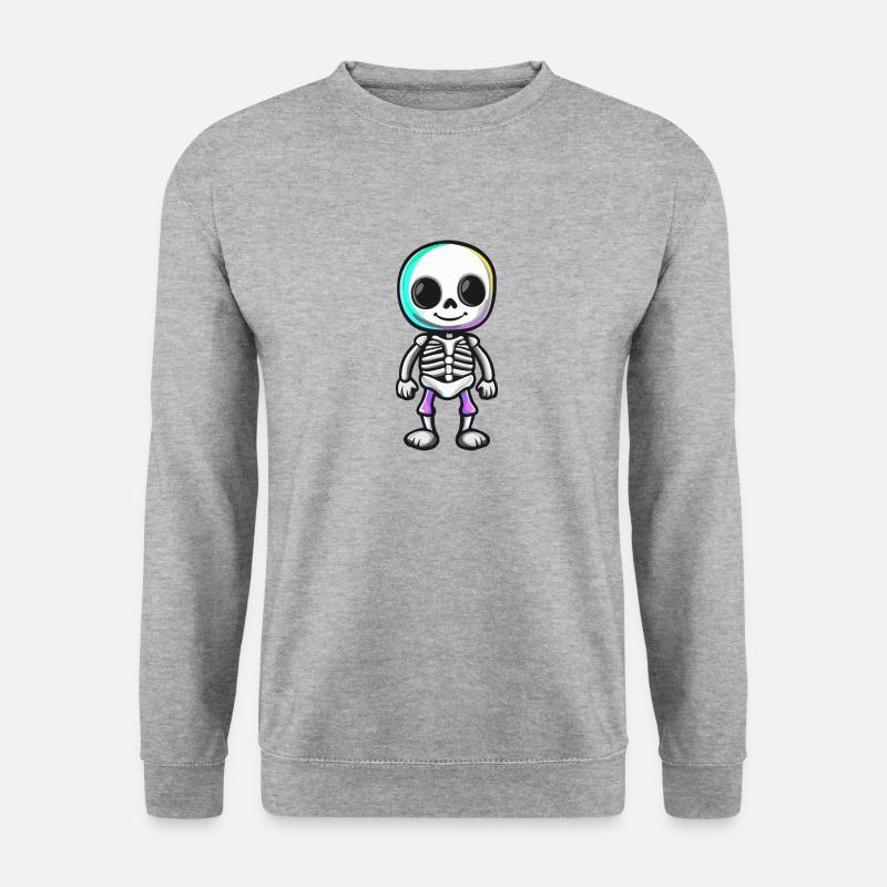 Skelett Halloween Baby - Unisex Pullover - Weißgrau meliert