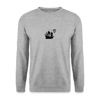Piraten - Unisex Pullover - Weißgrau meliert - Vorne - Alina (178cm) & Michal (187cm)