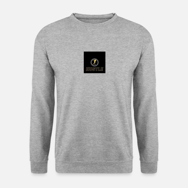 Hustle gelb black - Unisex Pullover - Weißgrau meliert