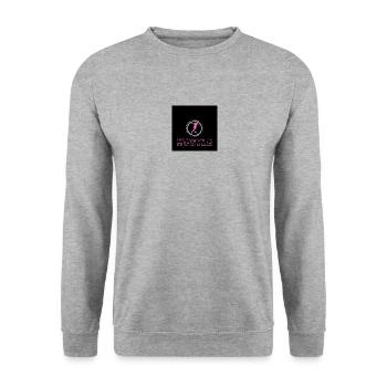 Hustle pink black - Unisex Pullover - Weißgrau meliert - Vorne - Alina (178cm) & Michal (187cm)