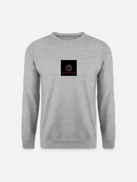 Hustle rot black - Unisex Pullover - Weißgrau meliert