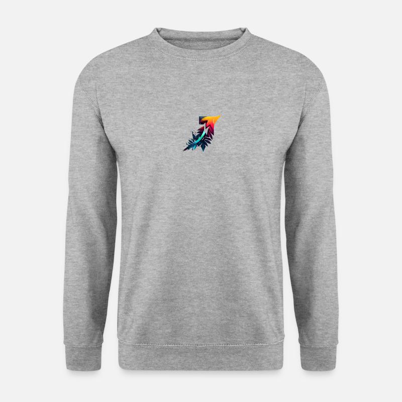 Feder 1 - Unisex Pullover - Weißgrau meliert