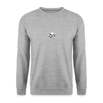 Auto PKW Fahrzeug Weiß - Unisex Pullover - Weißgrau meliert - Vorne - Alina (178cm) & Michal (187cm)