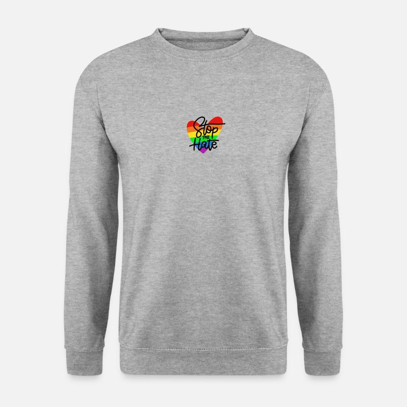 STOP the hate - Unisex Pullover - Weißgrau meliert