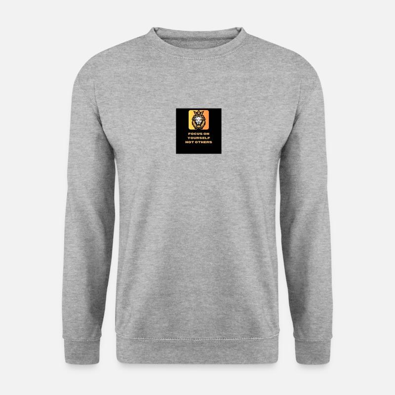 Focus on yourself - Unisex Pullover - Weißgrau meliert