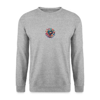 Colorful Heart - Unisex Sweatshirt - salt & pepper - Front - Alina (178cm) & Michal (187cm)