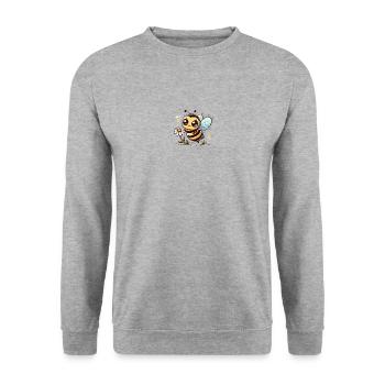 Bee Cartoon 10 - Unisex Sweatshirt - salt & pepper - Front - Alina (178cm) & Michal (187cm)