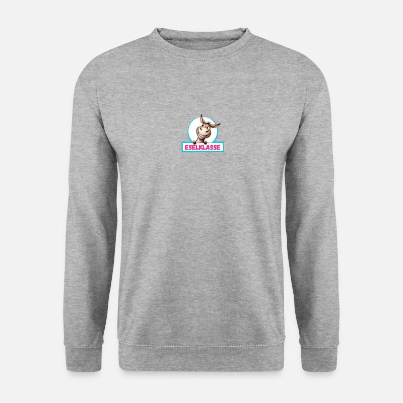 Eselklasse Klassentier Esel - Unisex Pullover - Weißgrau meliert