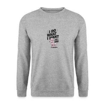 I Do What I Want I Am A Poodle - Unisex Pullover - Weißgrau meliert - Vorne - Alina (178cm) & Michal (187cm)