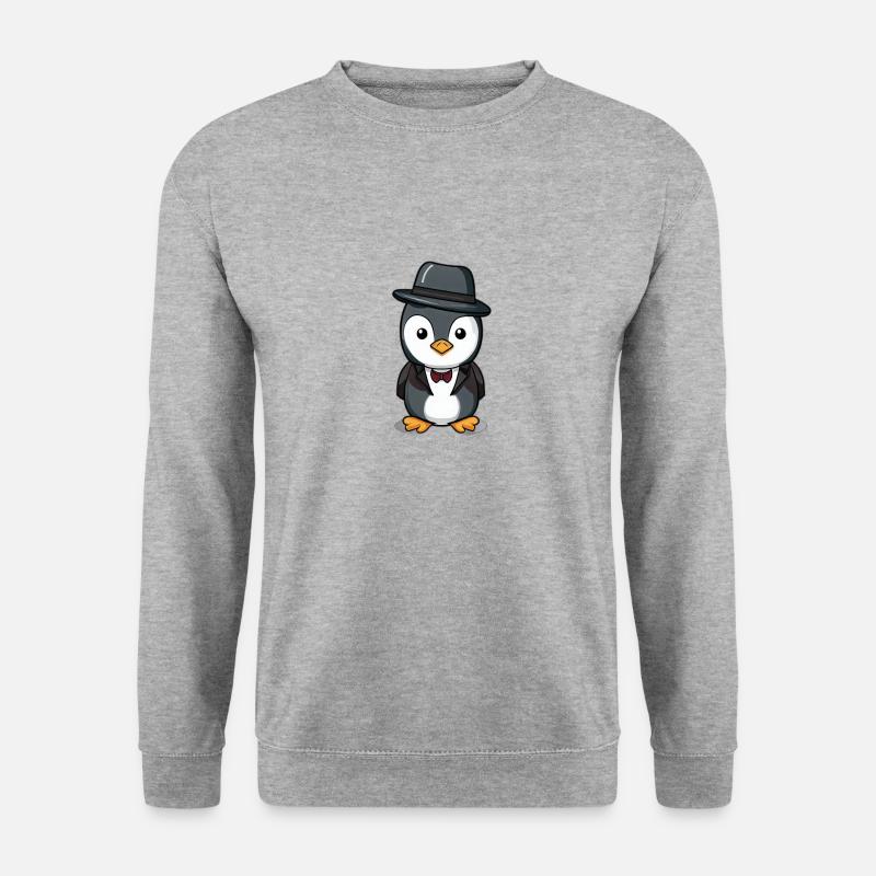 Pinguin - Unisex Pullover - Weißgrau meliert