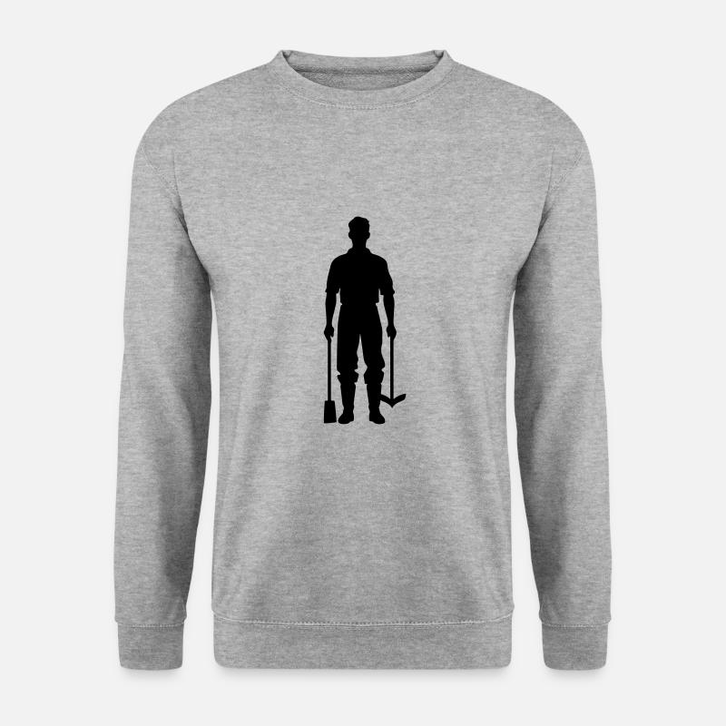 Farmer Silhouette Icon - Unisex Sweatshirt - salt & pepper