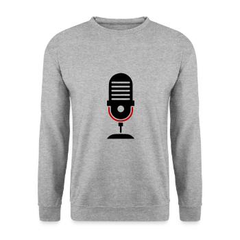 Microphone Podcast Logo - Unisex Sweatshirt - salt & pepper - Front - Alina (178cm) & Michal (187cm)