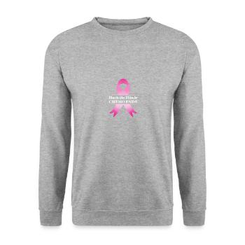Chemo Krebstherapie Krebs Geschenk - Unisex Pullover - Weißgrau meliert - Vorne - Alina (178cm) & Michal (187cm)