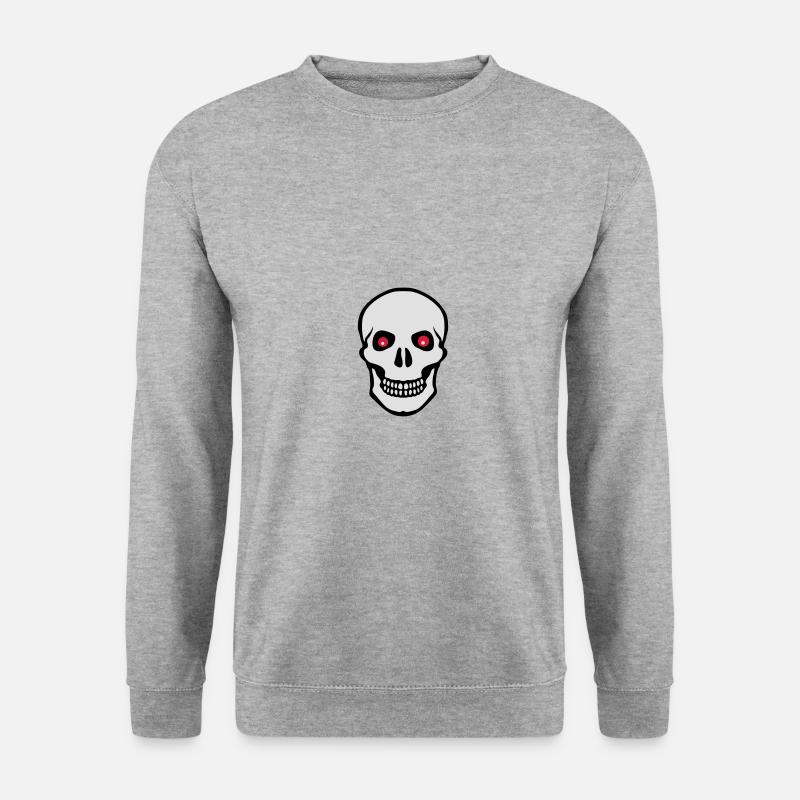 Totenkopf - Unisex Pullover - Weißgrau meliert