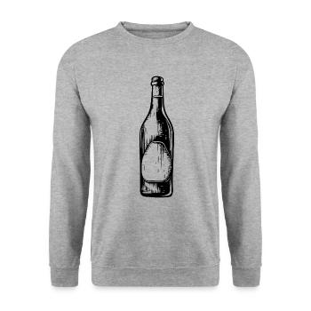 Beer Bottle Beer Drinking Symbol - Unisex Sweatshirt - salt & pepper - Front - Alina (178cm) & Michal (187cm)