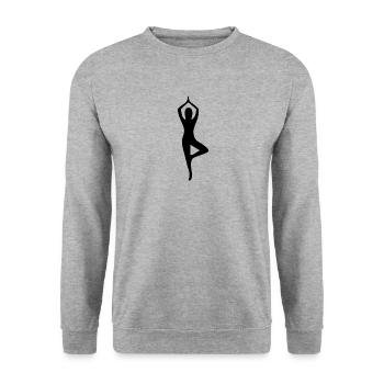 yoga - Unisex Sweatshirt - salt & pepper - Front - Alina (178cm) & Michal (187cm)