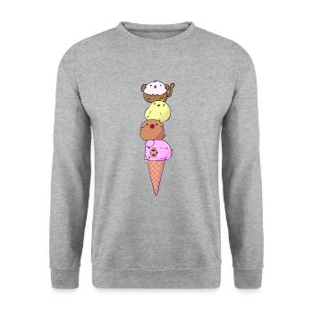 FUNNY ANIMALS - Unisex Sweatshirt - salt & pepper - Front - Alina (178cm) & Michal (187cm)