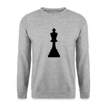 king - Sweat-shirt Unisexe - gris chiné - Devant - Alina (178cm) & Michal (187cm)