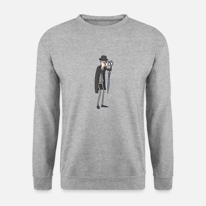 Englischer Geschäftsmann - Unisex Pullover - Weißgrau meliert