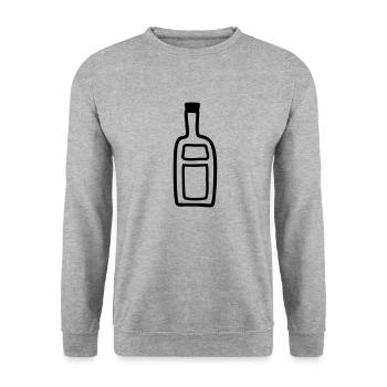 Flasche Alkohol - Unisex Pullover - Weißgrau meliert - Vorne - Alina (178cm) & Michal (187cm)