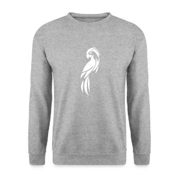 Cute Parrot Tattoo Portrait Bird Drawing - Unisex Sweatshirt - salt & pepper - Front - Alina (178cm) & Michal (187cm)