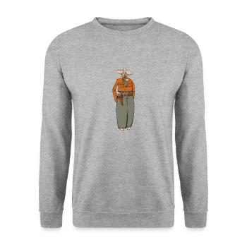 Cowboy - Sweat-shirt Unisexe - gris chiné - Devant - Alina (178cm) & Michal (187cm)