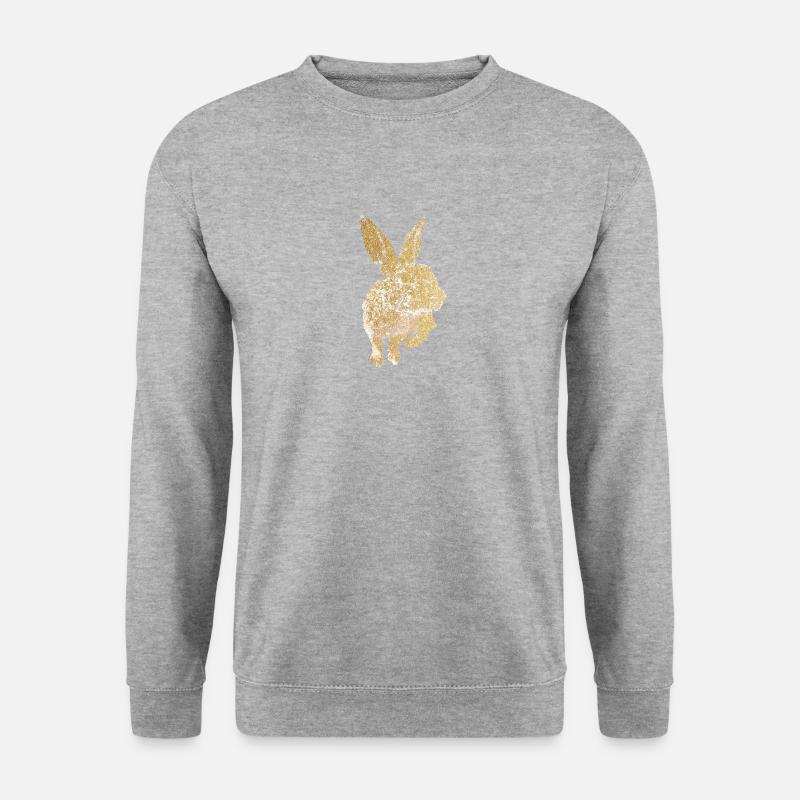 KANINCHEN MOSAIK gold - Unisex Pullover - Weißgrau meliert