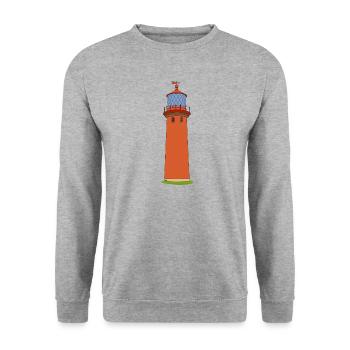 Leuchtturm Staberhuk - Unisex Pullover - Weißgrau meliert - Vorne - Alina (178cm) & Michal (187cm)